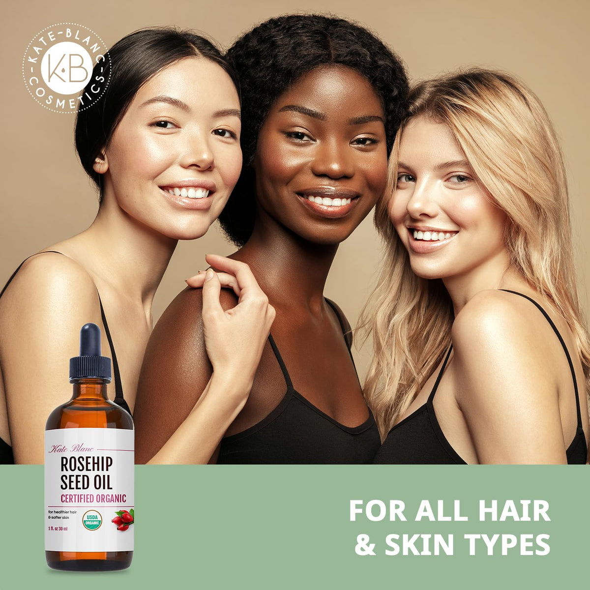 Kate Blanc product label with ingredients, clean formulation benefit