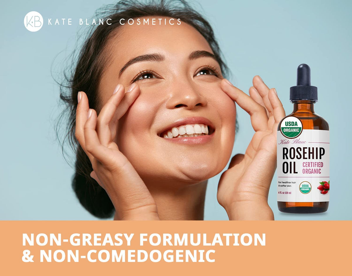 Kate Blanc Cosmetics oil drop closeup highlighting lightweight, fast absorption