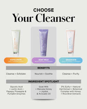 Kate Somerville label detail close-up emphasizing sulfate-free and sensitive-safe benefits