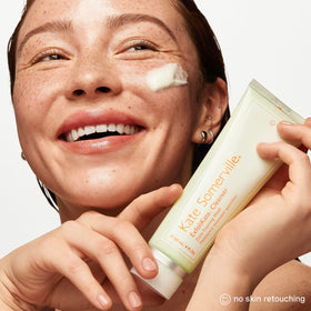 Kate Somerville product on clinic shelf signifying professional formulation origin
