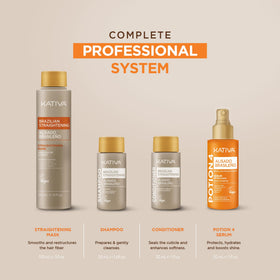 KATIVA application in use while blow-drying to help achieve straighter results