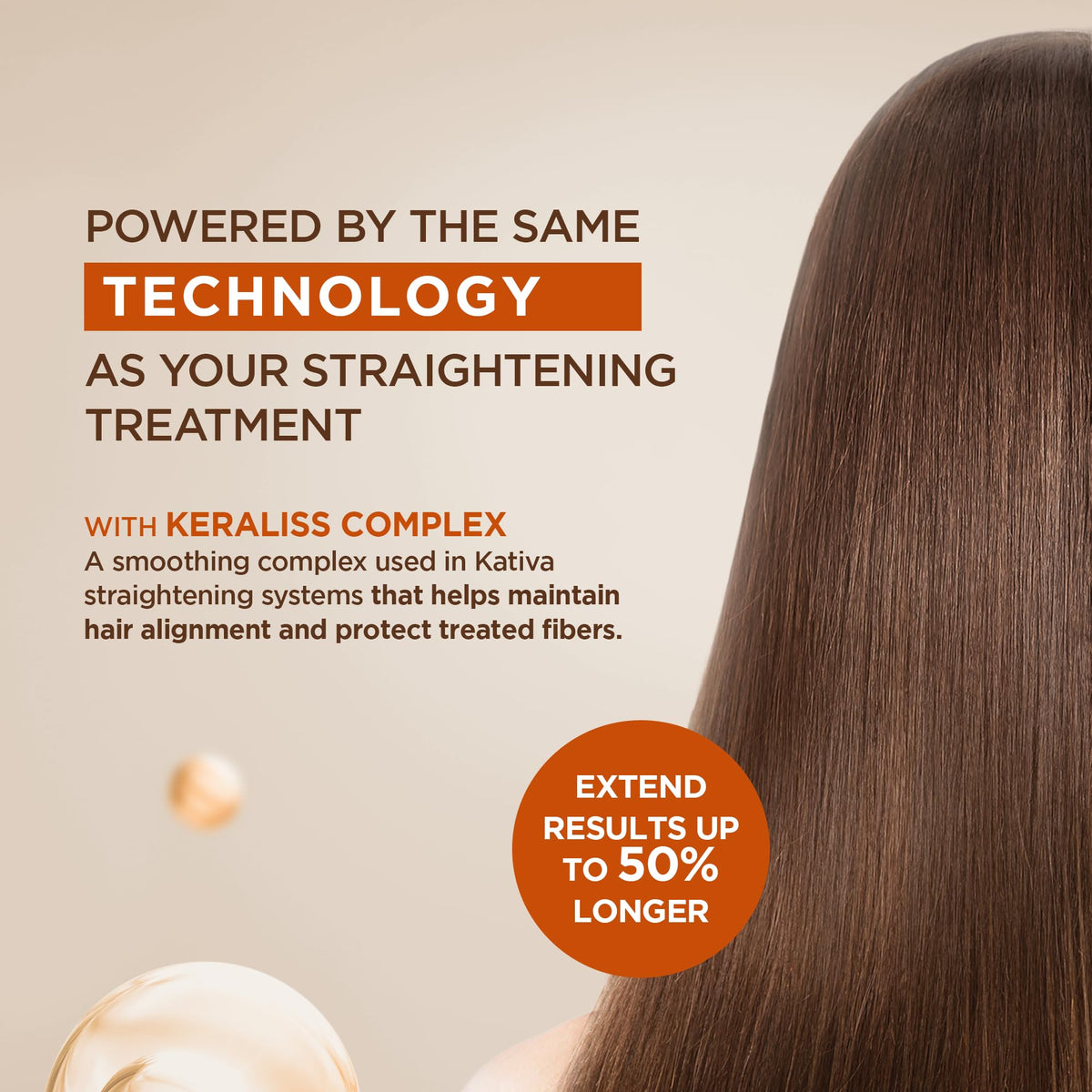 KATIVA length comparison showing scale and smoother, straighter hair after use