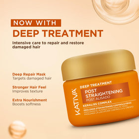 KATIVA mask jar open with creamy texture for deep hydration and strengthened hair fiber