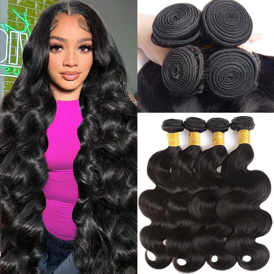 Katspon front packaging showing four body wave bundles and benefits