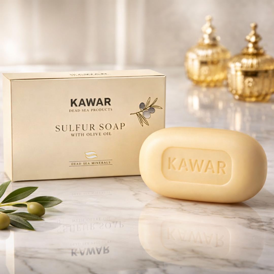 KAWAR ingredients label highlighting Dead Sea minerals and olive oil