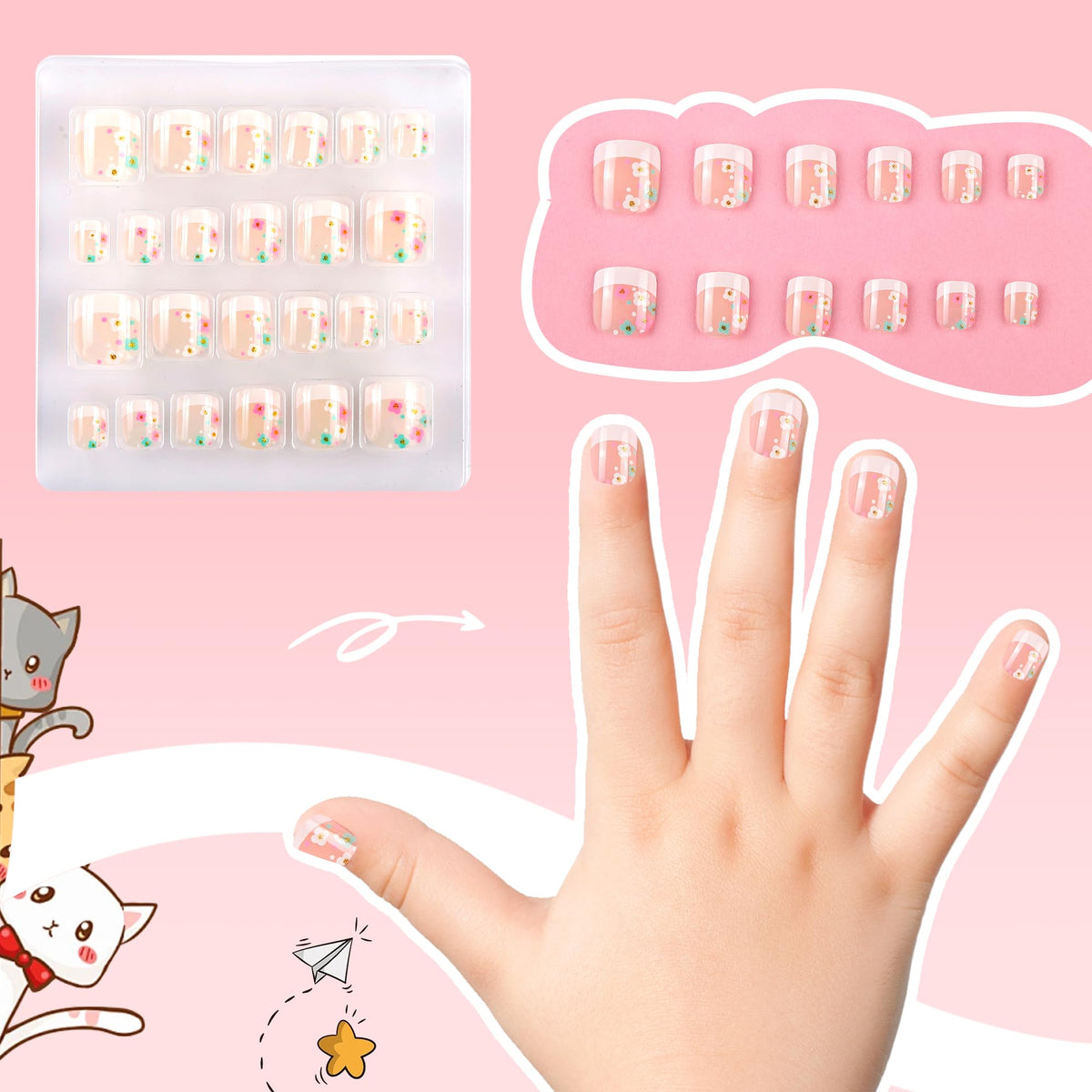 Kawyehu adhesive tab detail on a press-on nail, ready-to-apply for quick use