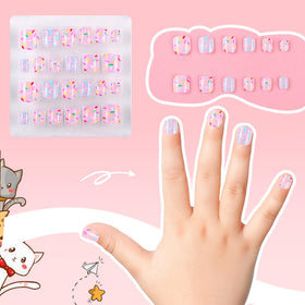 Kawyehu nails on fingertip for size comparison, shows short full-cover fit