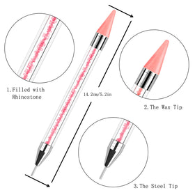 Kaychan acrylic handle close-up displaying crystal core and ergonomic grip benefit