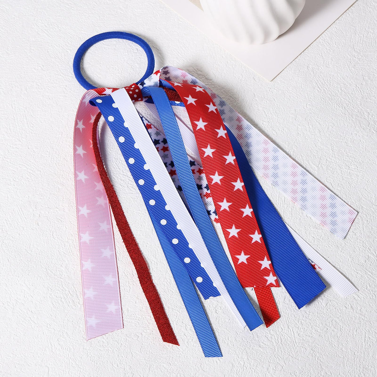 KCHIES close-up of ribbon texture stars and stripes offering durable finish