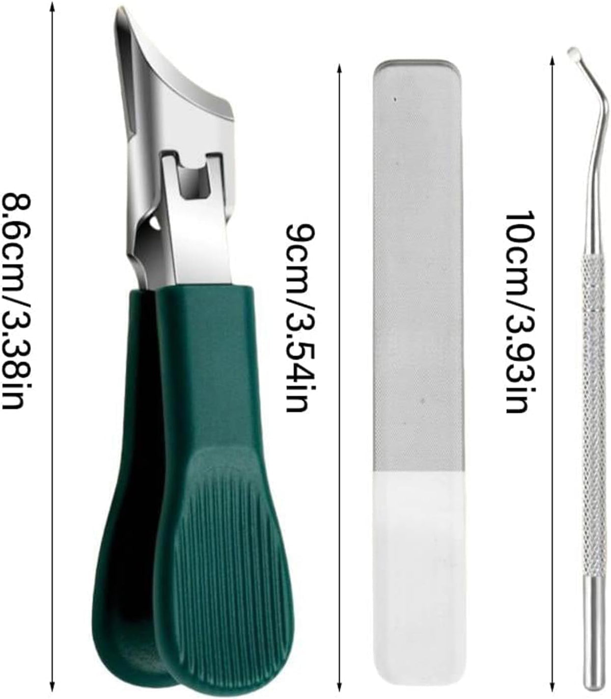 Kcyuowq glass file and nail spoon set for smoothing and cleaning nails