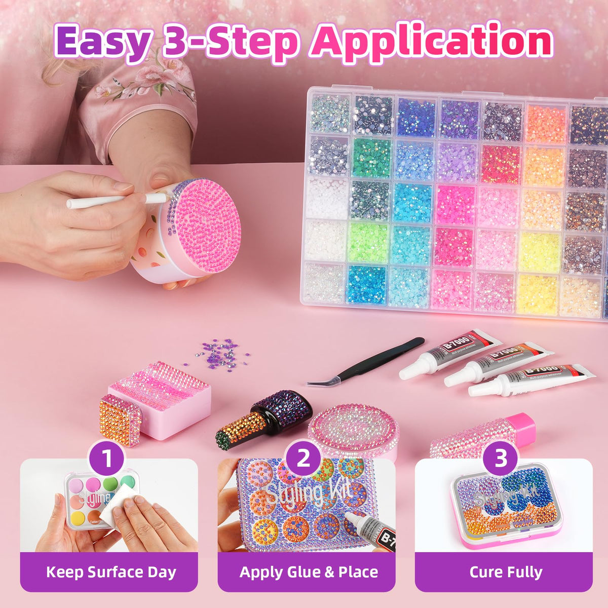 Kdpuei colour organiser trays holding 40 shades for fast selection