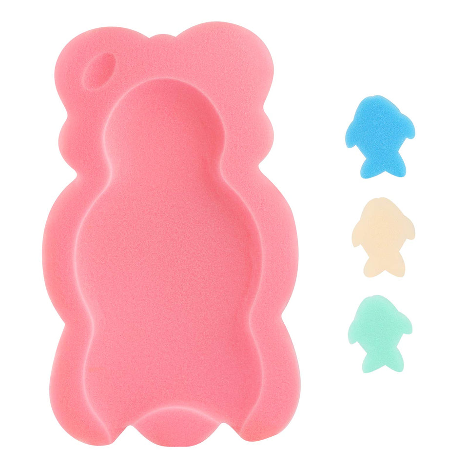 KECUCO front packaging view showing pink bath cushion benefits