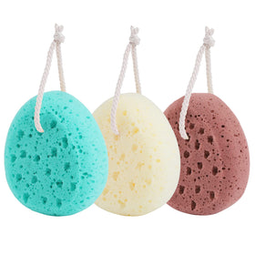 KECUCO front packaging showing three large shower sponges for quick identification