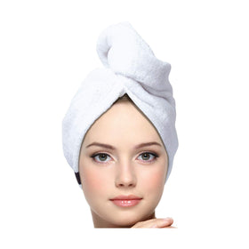 KEEPOZ front view of white turban showing shape and fit benefits