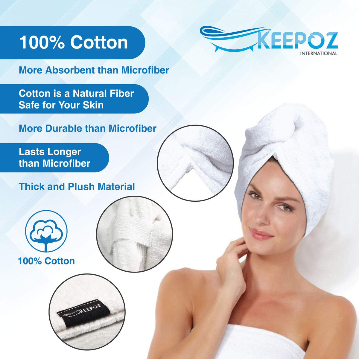 KEEPOZ side view holding long hair showing roomy depth benefit