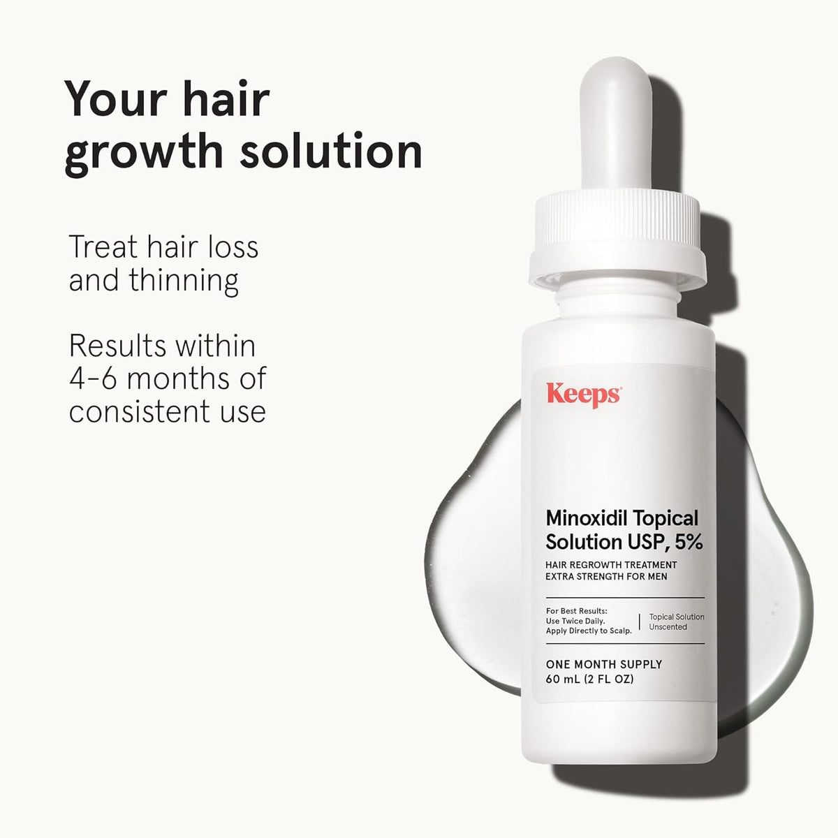 Keeps dropper dispensing solution close-up demonstrating non-greasy texture benefit