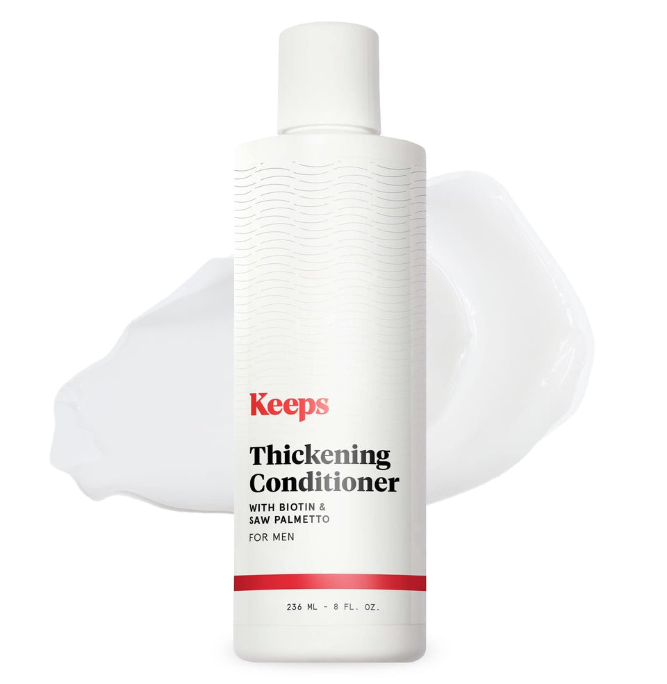 Keeps thickening conditioner front packaging showing bottle and branding with clear product identity