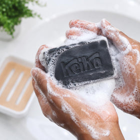 Keika soap in bathroom lifestyle setting suggesting refreshing daily use