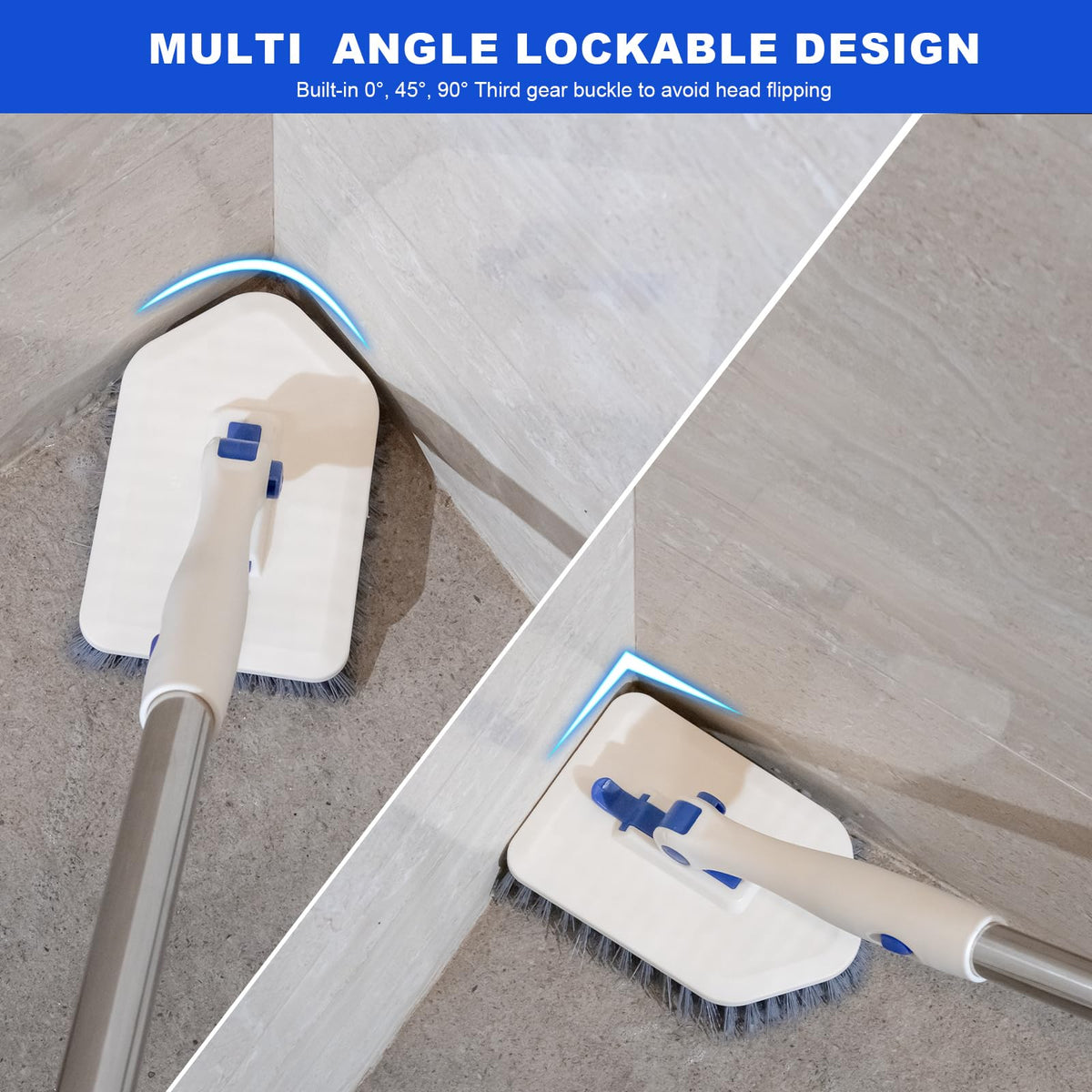 Keleekelin rotating head locked at an angle cleaning shower corner for targeted access