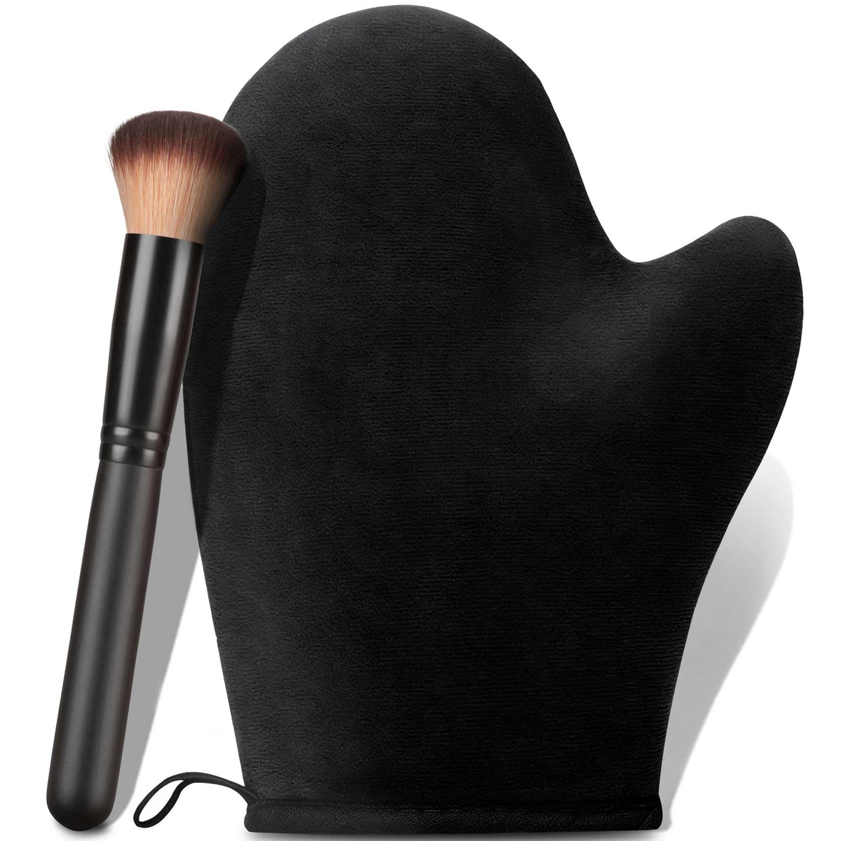 KELILO front view of mitt and brush showing complete 2-in-1 kit benefit