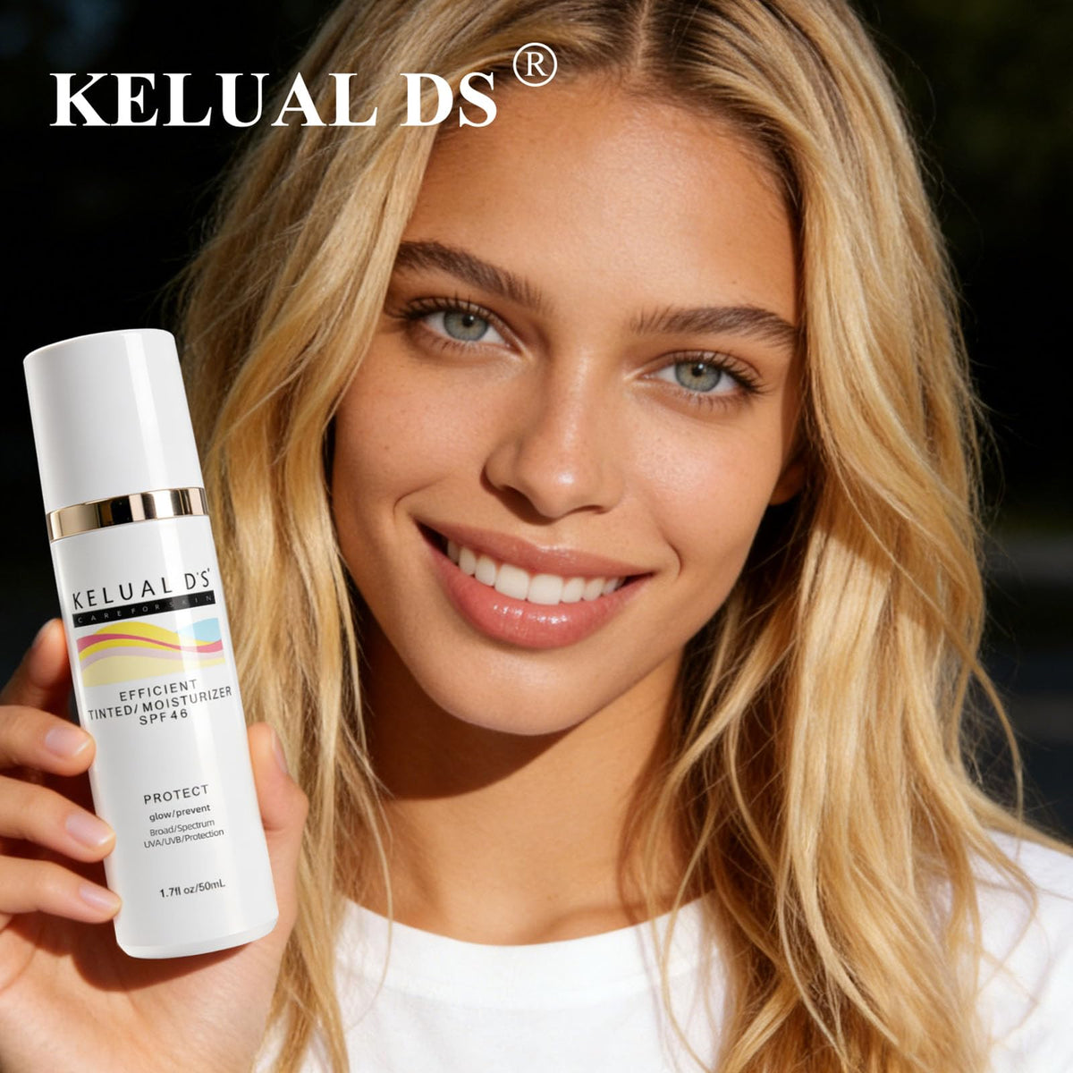 KELUAL DS ingredient focus with niacinamide and hyaluronic acid highlighting hydration benefit