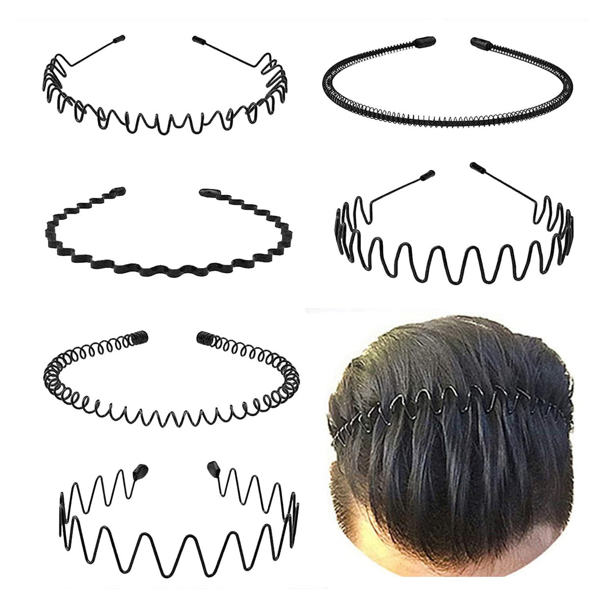 KELUBATU front view of six-piece headband set showing variety and compact packaging
