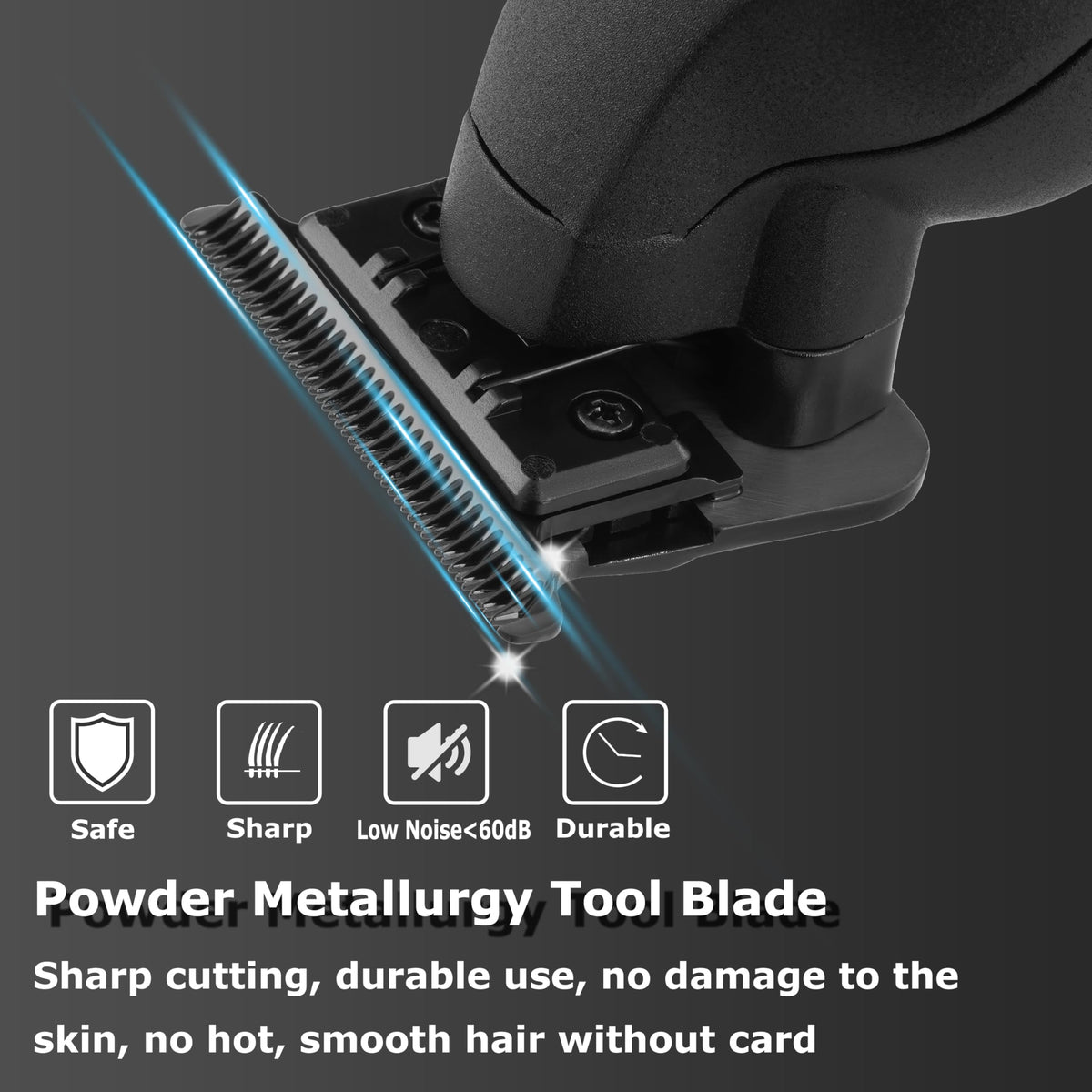 KEMEI LED display visible on handle indicating battery level for reliable runtime