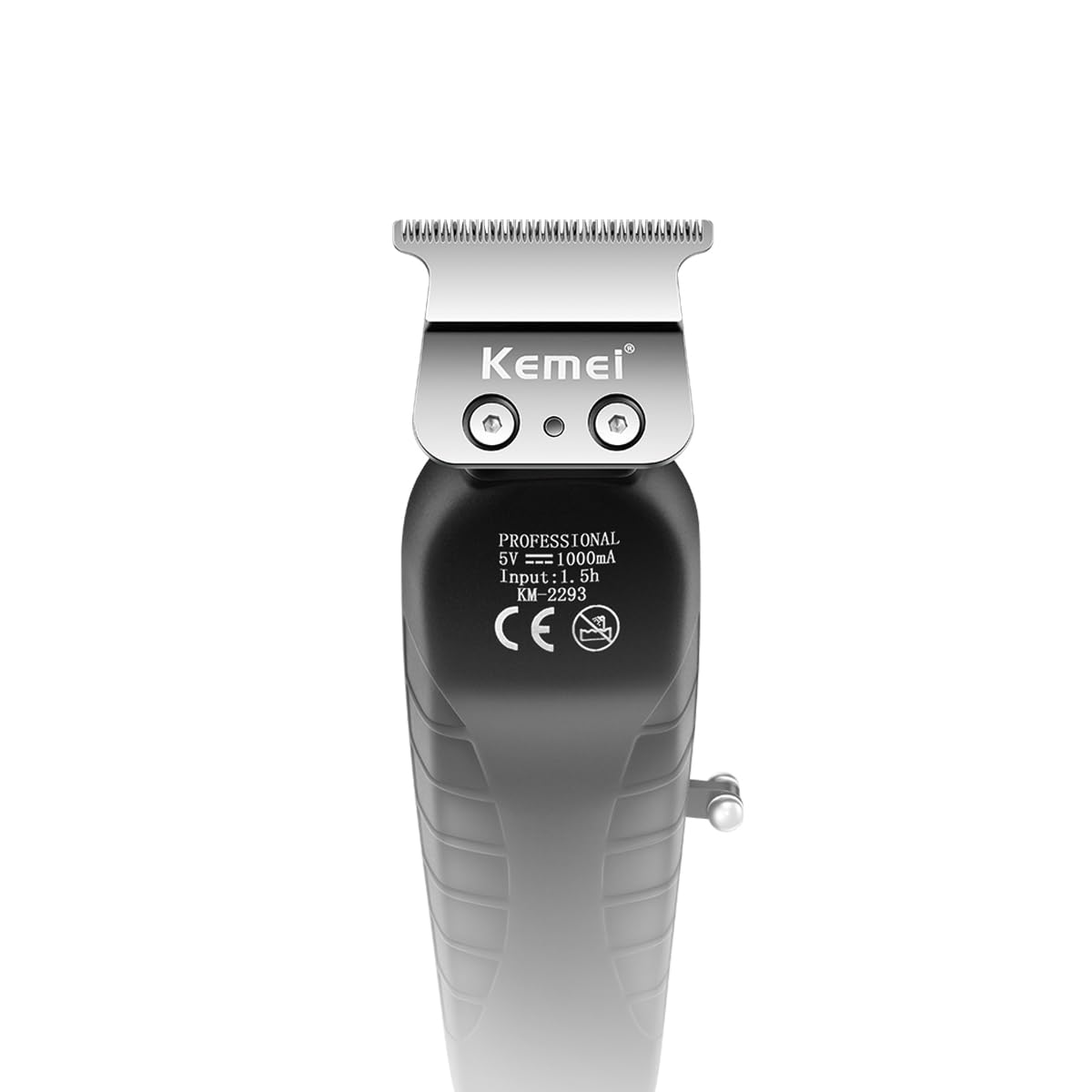 KEMEI close-up of zero-gapped T-blade highlighting precise edging performance