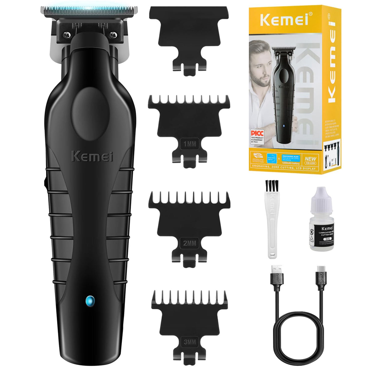 KEMEI 2299 front view showing ergonomic handle and control benefits