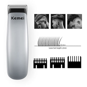 KEMEI blade close-up of stainless steel edges for precise, long-lasting cuts