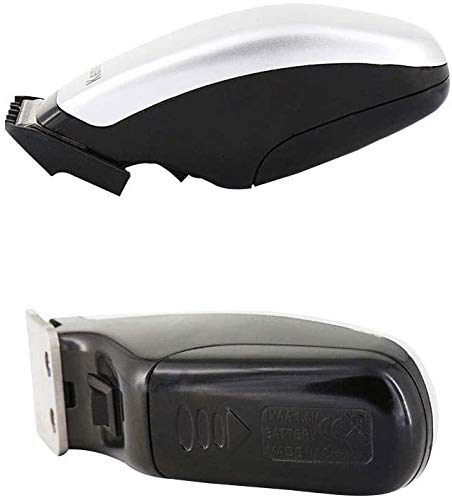 KEMEI product label and specs highlighting stainless steel blades and cordless operation