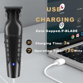 KEMEI PG2299 in hand to show scale and control for professional barber use
