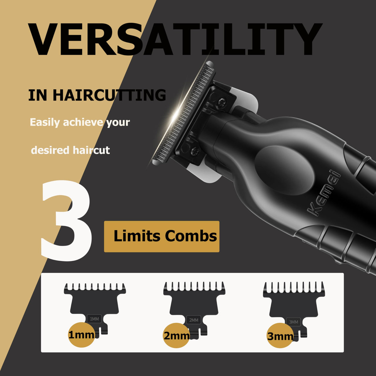 KEMEI PG2299 laid out with combs and accessories for versatile hair and beard styling