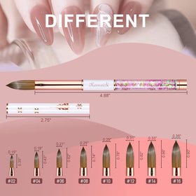 KEMEISI bristle tip profile showing fine point for precise sculpting and detail