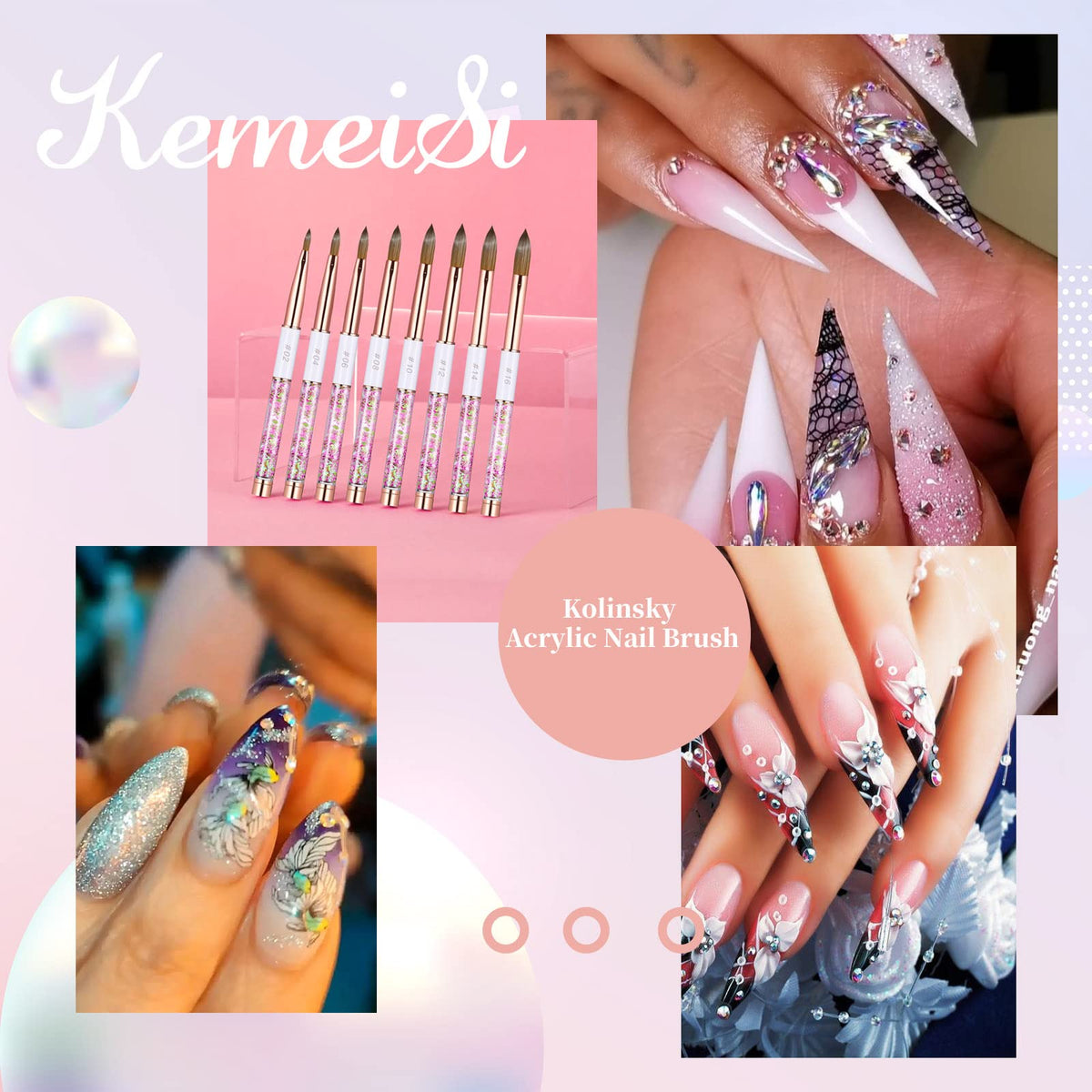 KEMEISI in use sculpting acrylic illustrating smooth powder pickup and shaping benefit