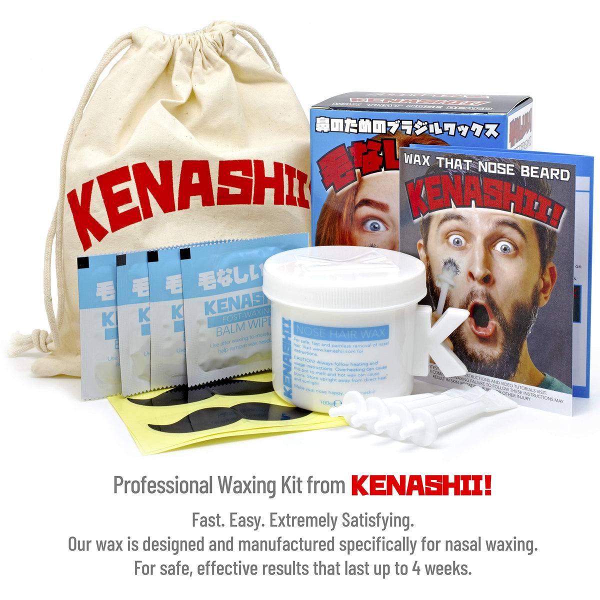 KENASHII ear waxing use showing adaptable wax for small tight areas benefit