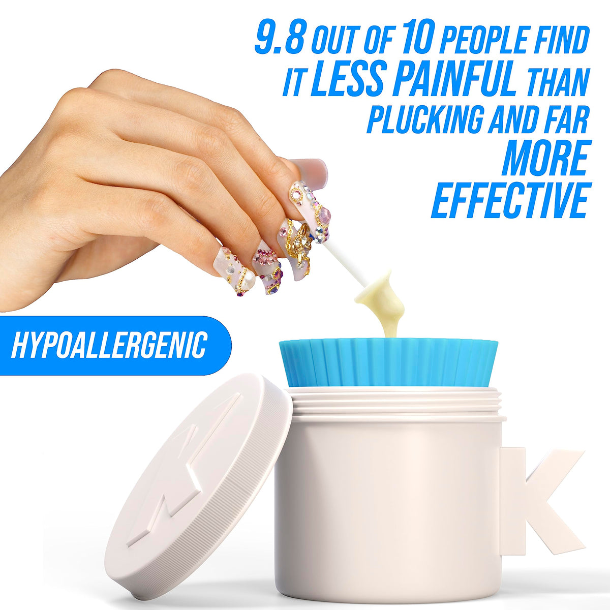 KENASHII wax pouches and 24 applicators for precise, hygienic use
