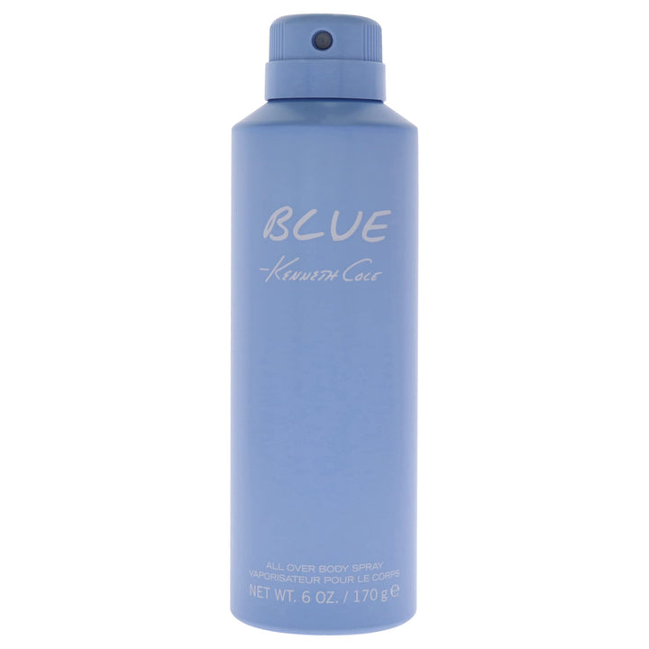Kenneth Cole Blue front packaging showing sleek can and brand benefit of fresh scent
