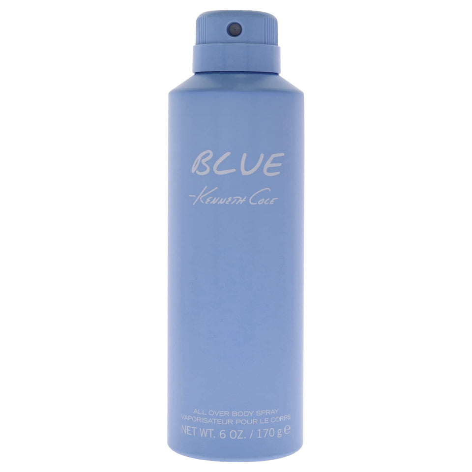 Kenneth Cole Blue front packaging showing sleek can and brand benefit of fresh scent