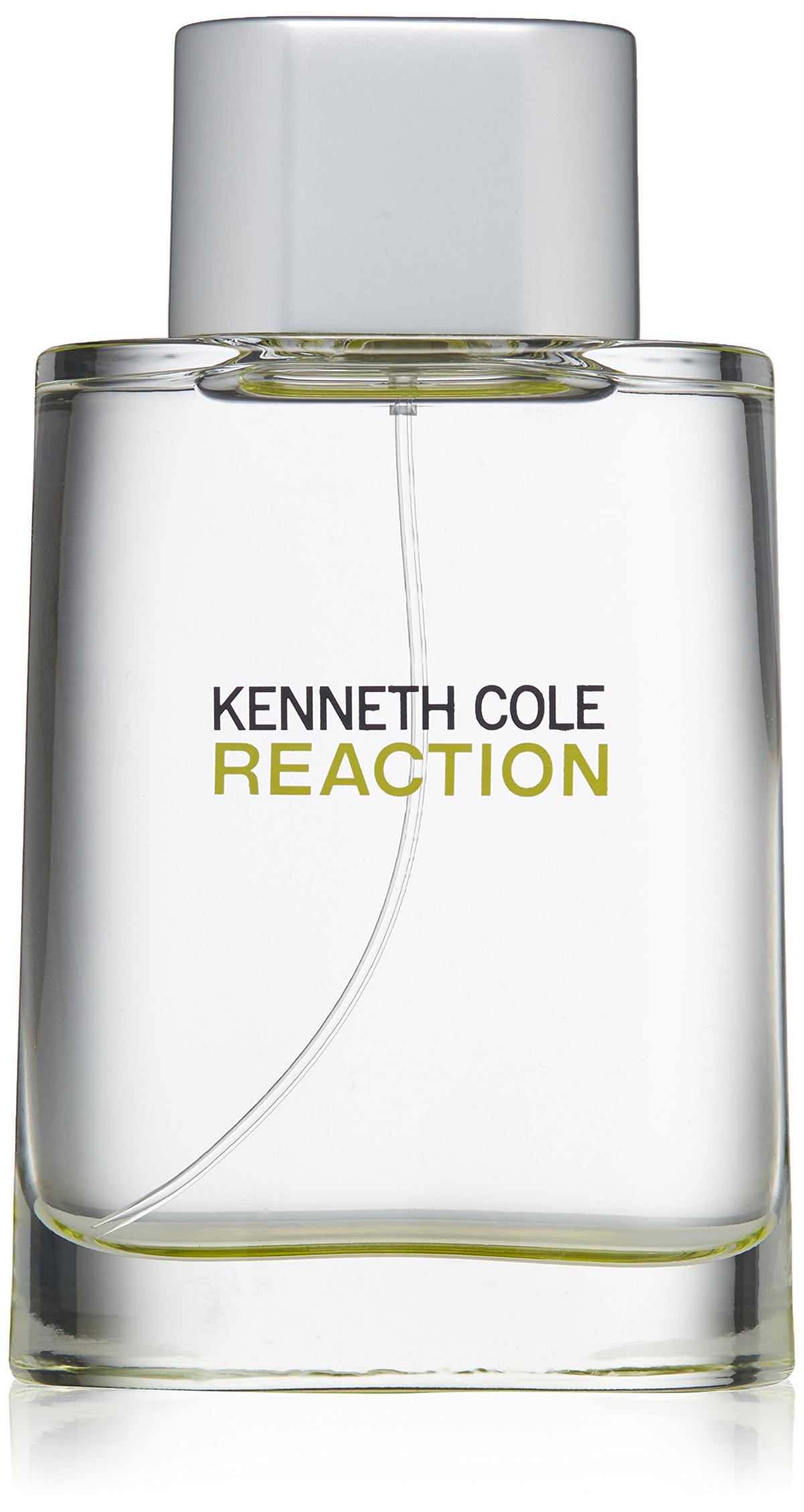 Kenneth Cole Reaction bottle front view showcasing sleek design and fresh citrus appeal