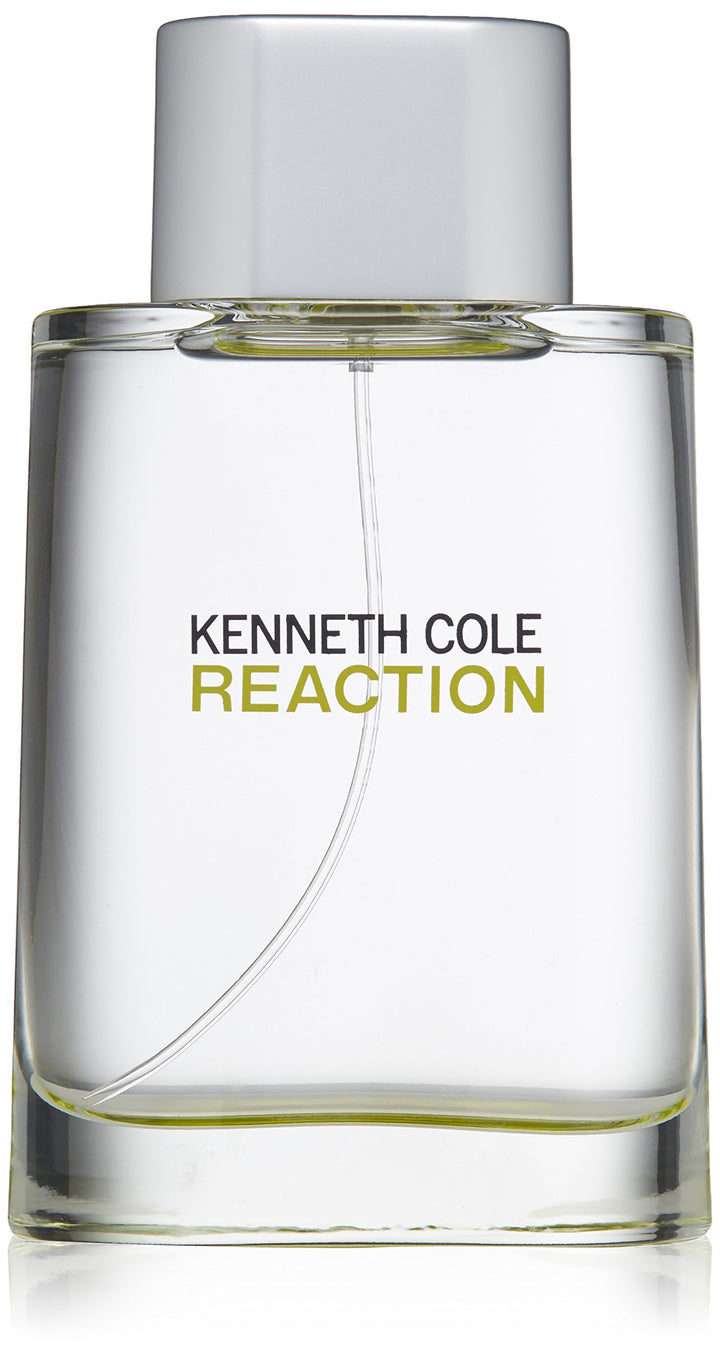 Kenneth Cole Reaction bottle front view showcasing sleek design and fresh citrus appeal