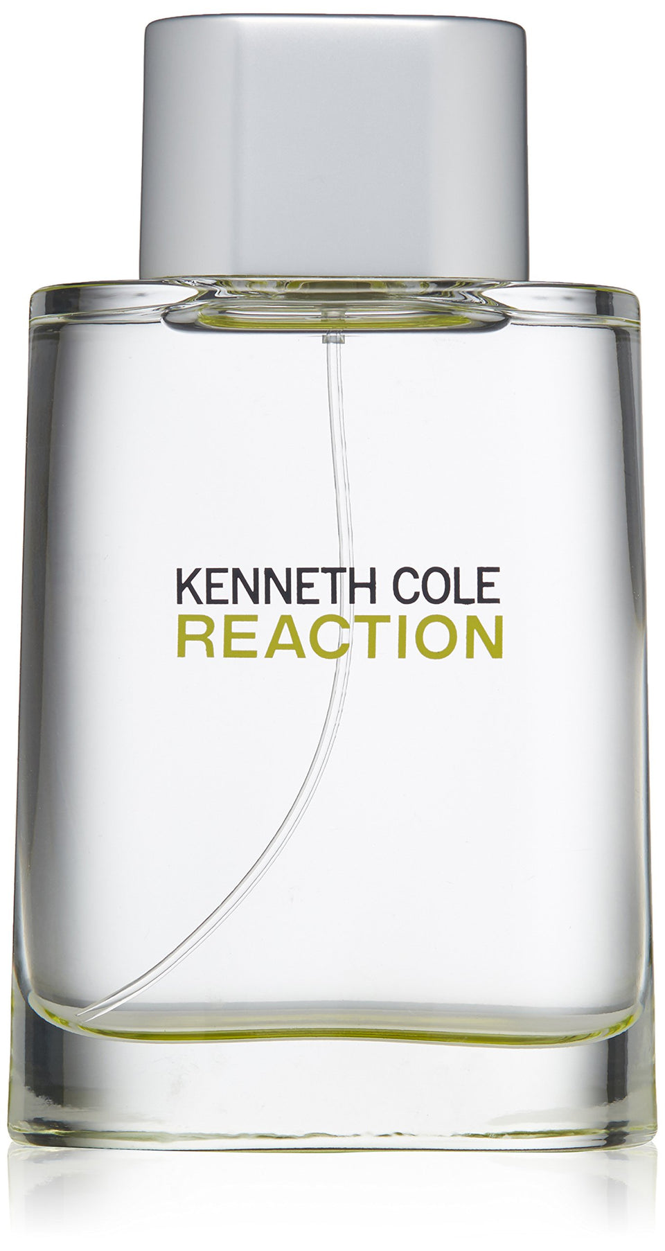 Kenneth Cole Reaction bottle front view showcasing sleek design and fresh citrus appeal