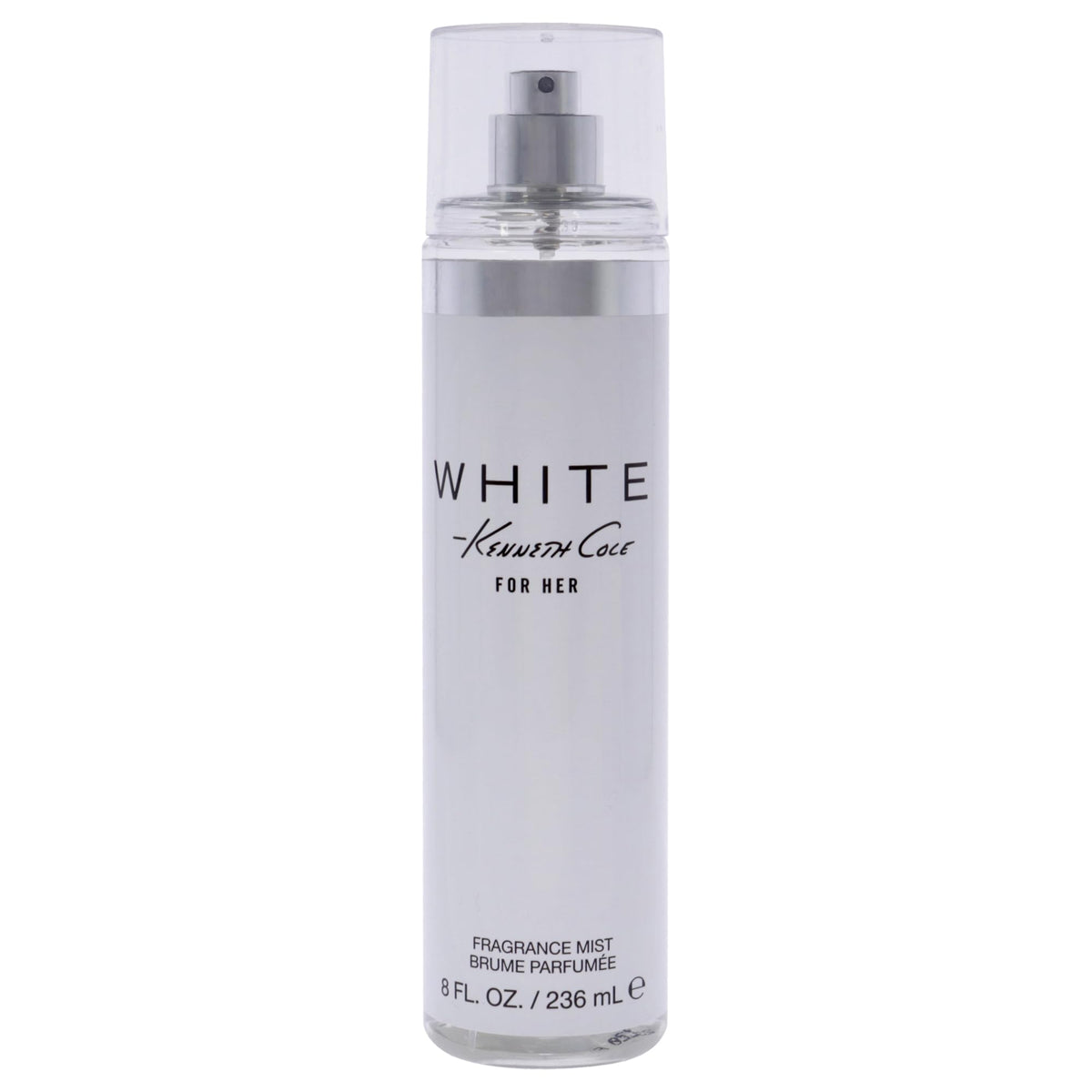 Kenneth Cole White for Her front bottle view showing elegant label and size benefit