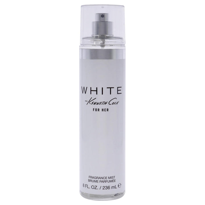 Kenneth Cole White for Her front bottle view showing elegant label and size benefit