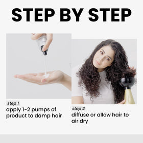 Kenra being applied to curls to define and separate strands with reduced frizz