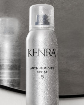 Kenra before and after comparison showing reduced frizz and improved shine