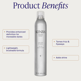 Kenra close-up nozzle demonstrating even mist spray for controlled application