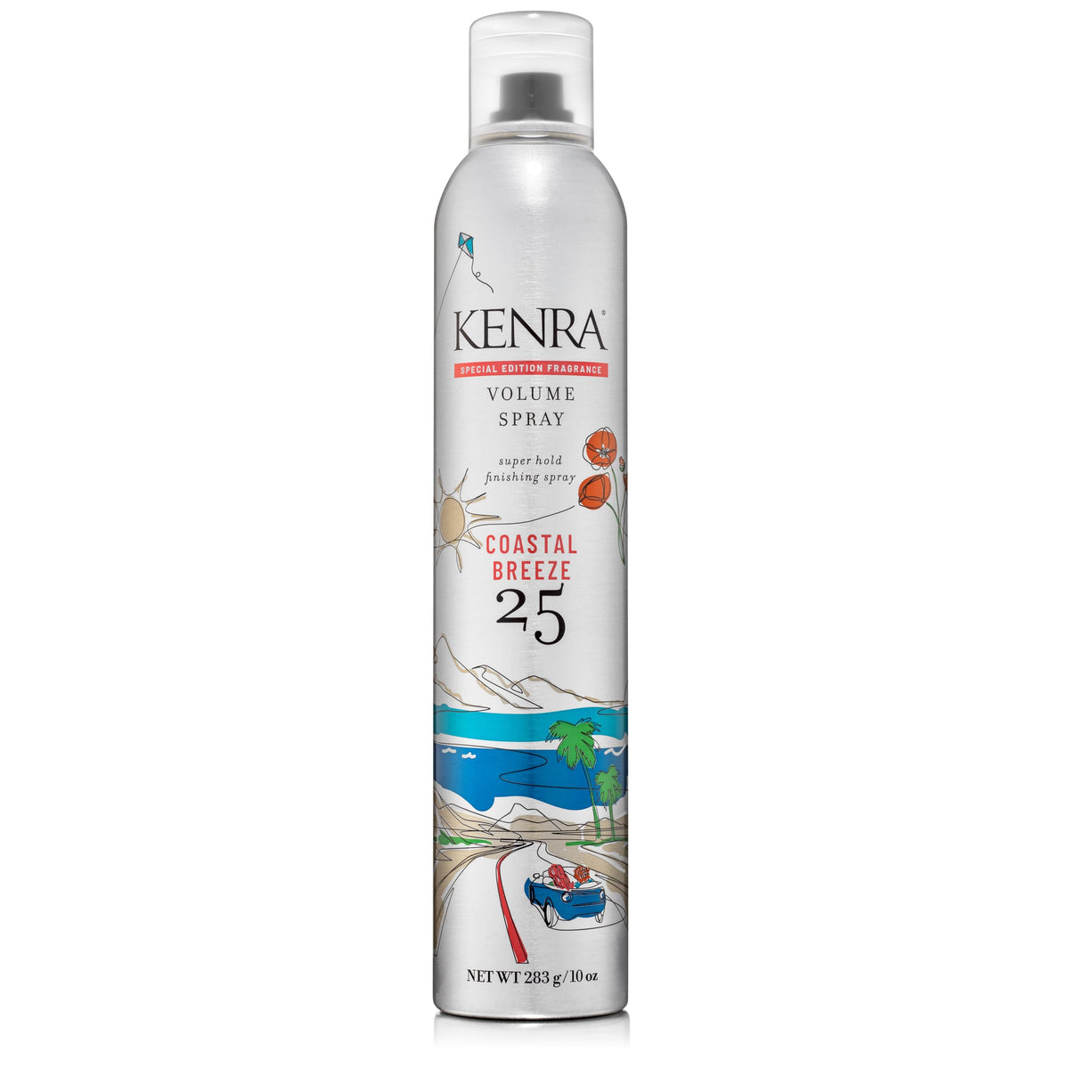 Kenra bottle front view showing Coastal Breeze label and size for clear product ID