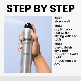 Kenra used on model blowout delivering smooth finish and frizz control