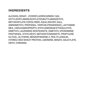Kenra label and ingredients panel for product information